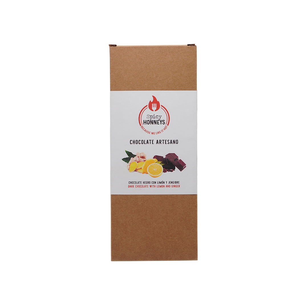Chocolate Negro 70% Limón y Jengibre - 100g - Spicy HONNEYS Spicy HONNEYS