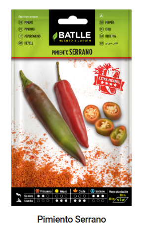 Semillas de SERRANO - BATLLE - 1 g (Aprox. 150 semillas por sobre)