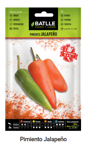 Semillas de JALAPEÑO - BATLLE - 1 g (Aprox. 150 semillas por sobre)