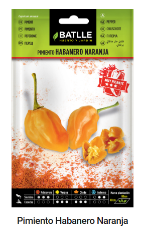 Semillas de HABANERO NARANJA - BATLLE - 1 g (Aprox. 150 semillas por sobre)