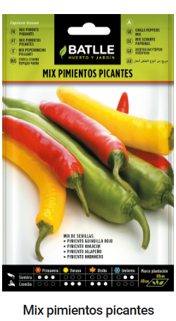 Semillas MIX CHILES PICANTES - BATLLE - 1 g (Aprox. 150 semillas por sobre)