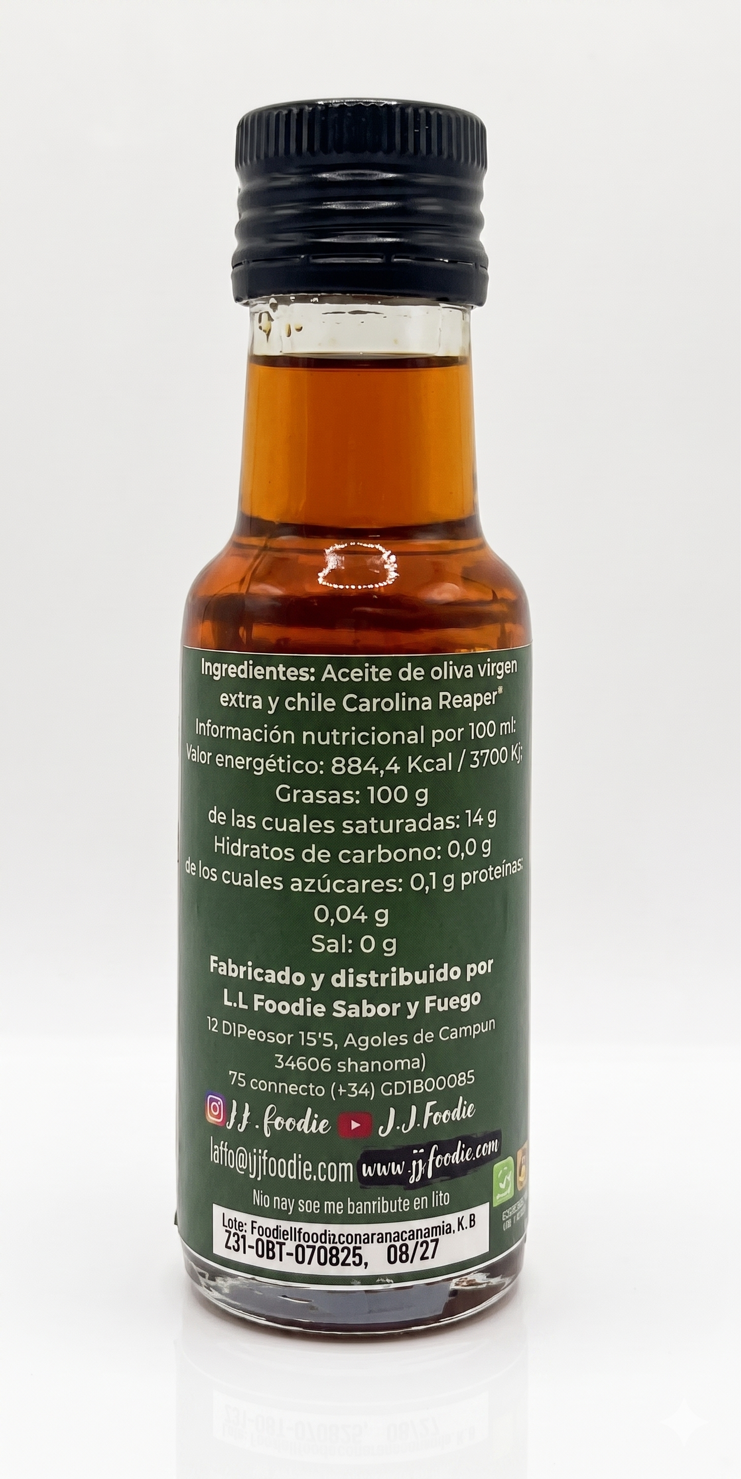 Aceite Picante Carolina Reaper - 100ml - JJ Foodie JJ FOODIE