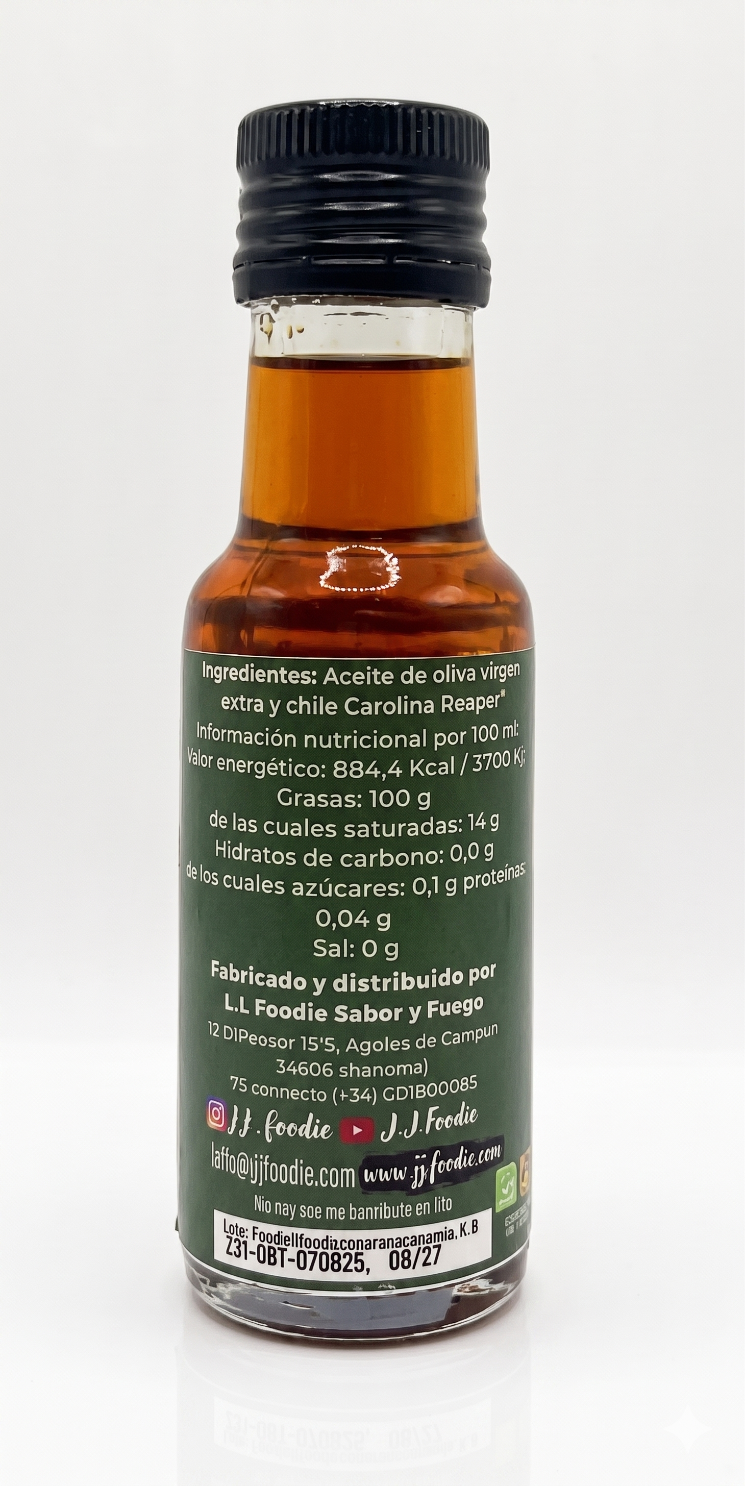 Aceite Picante Carolina Reaper - 100ml - JJ Foodie JJ FOODIE