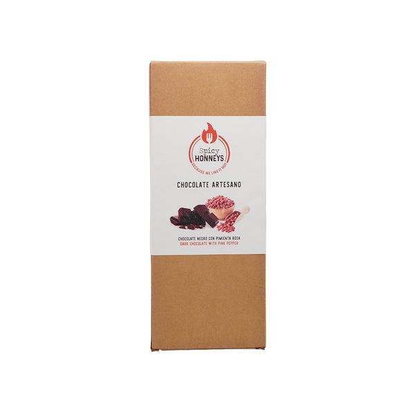 Tableta De Chocolate + Pimienta Rosa - Cacao 70% 100 G - Spicy Honneys