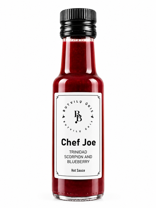 Trinidad Scorpion & Blueberry Sauce 100 ml - Chef Joe Butvilu - vista frontal