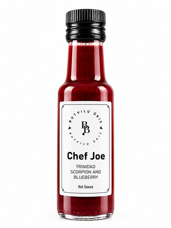 Trinidad Scorpion & Blueberry Sauce 100 ml - Chef Joe Butvilu - vista frontal