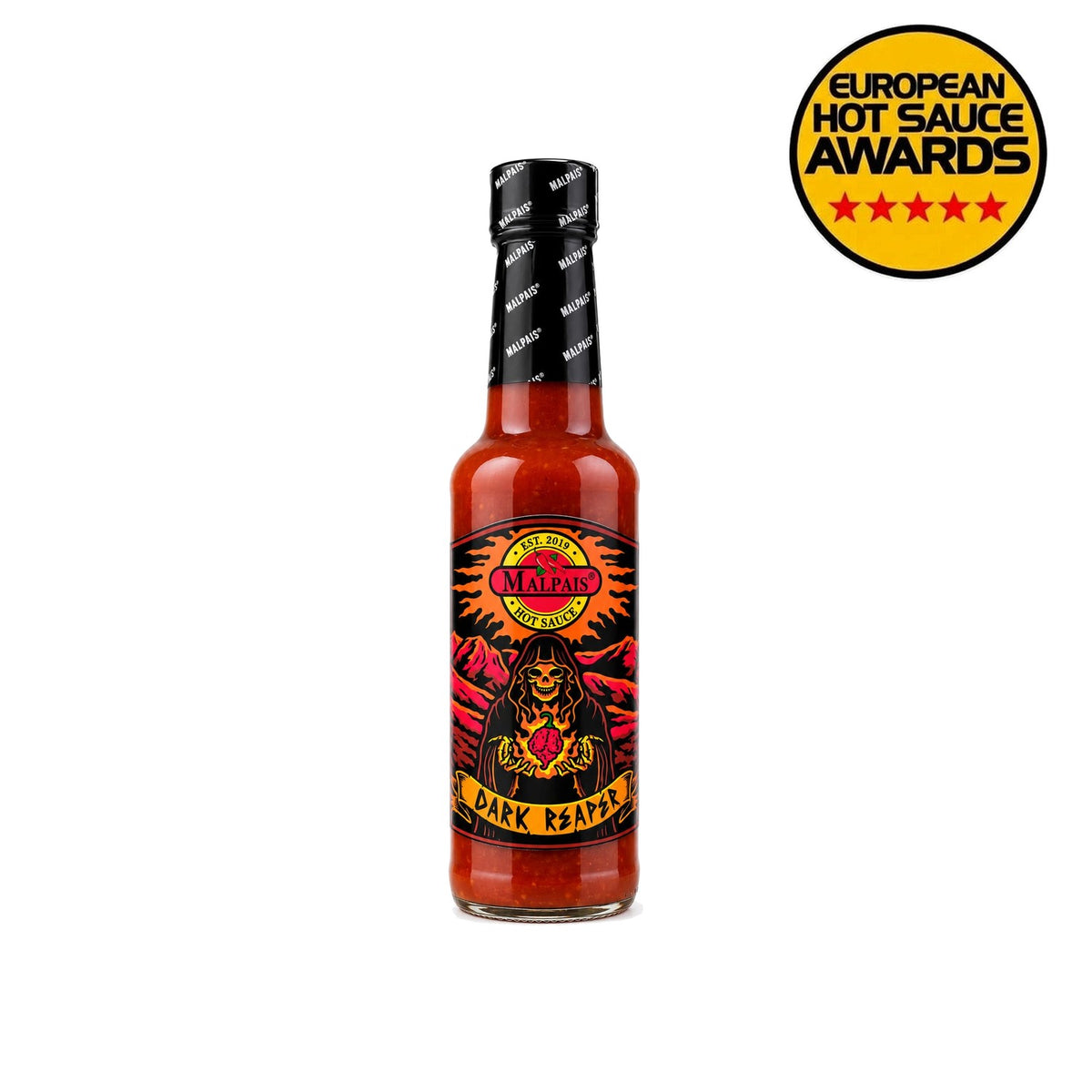 Salsa Dark Reaper Carolina Reaper - 160ml - Mal País - Premiada European Hot Sauce Awards 2025 Bronce