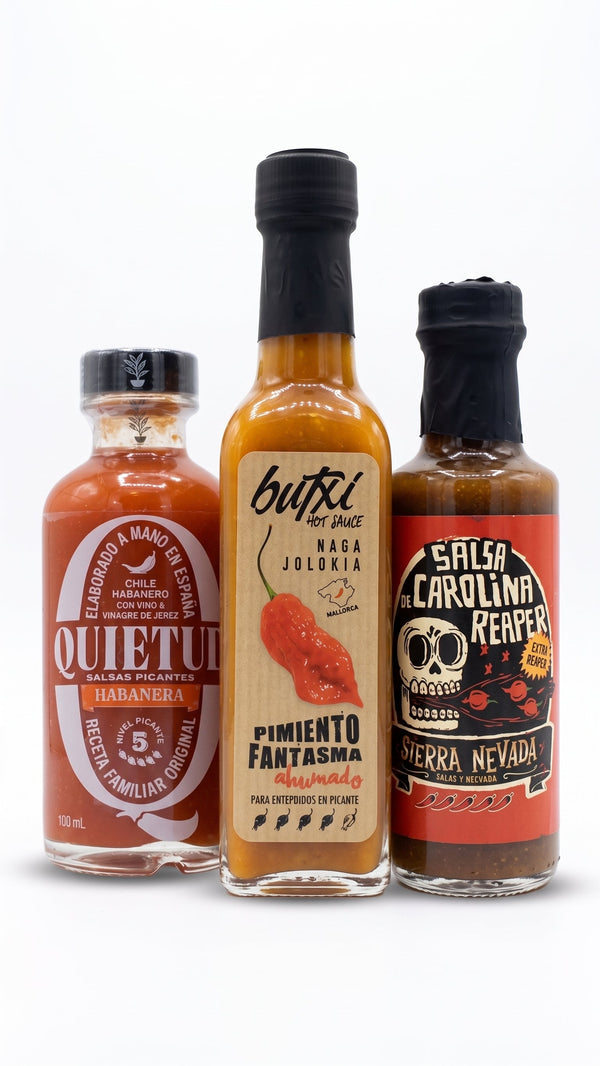 Pack La Escala Nivel 3 - Habanero, Ghost Pepper y Carolina Reaper - Spicy HONNEYS